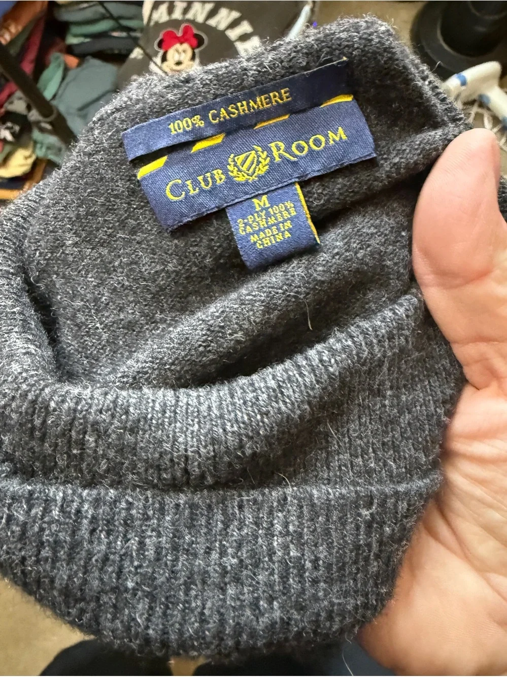 Men's Gray Turtleneck Cashmere Sweater